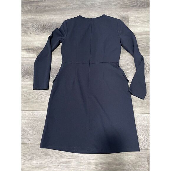 Donna Morgan Womens 4 Long Sleeve Sheath Dress with Flap Pockets - Picture 5 of 7